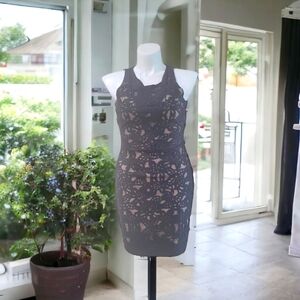 Badgley Mischka Black Lace Dress Sz 12